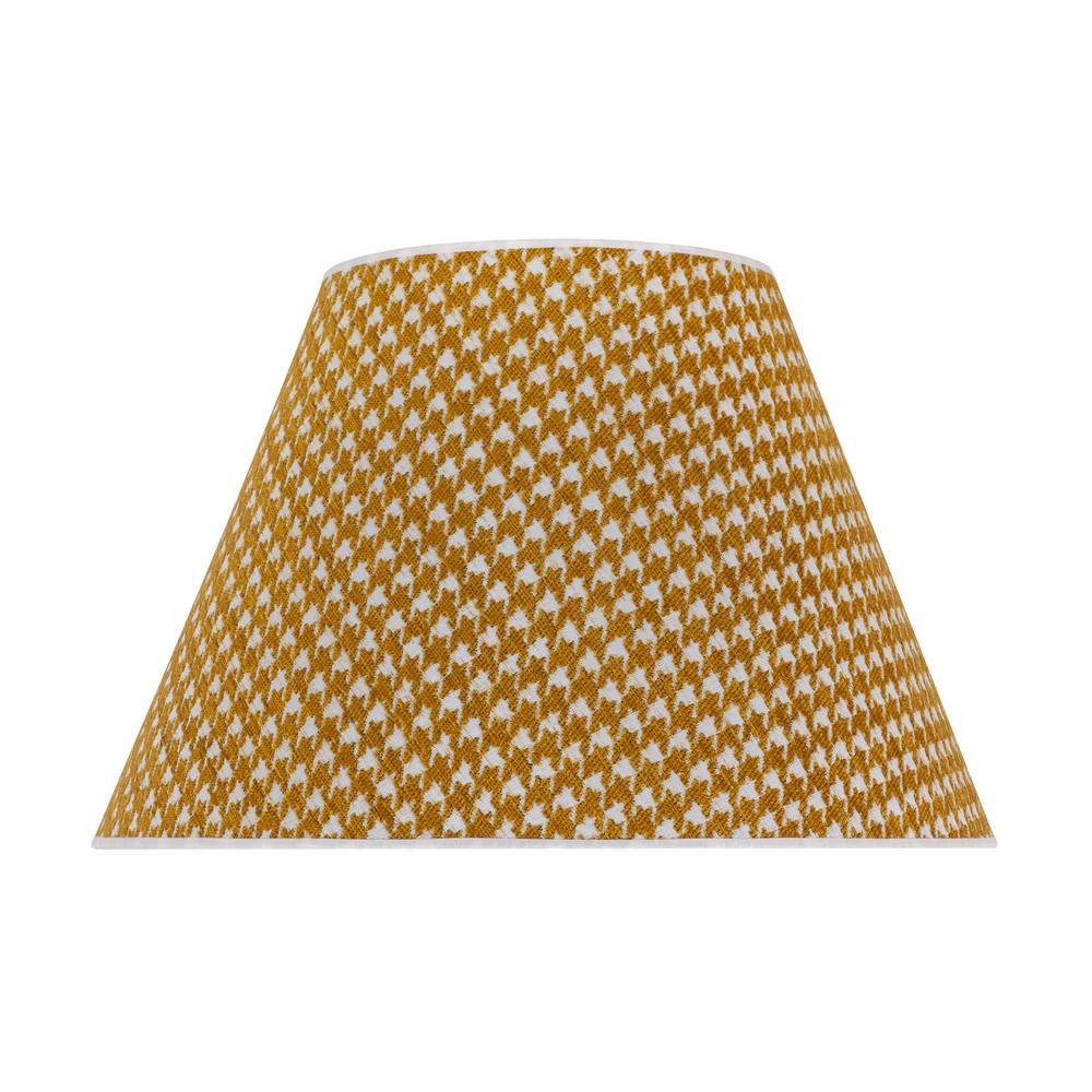 Abat-jour Sofia 31 cm, pied-de-poule jaune pour éclairage d'ambiance