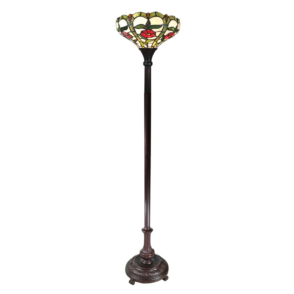 Lampadaire 6025 avec abat-jour en verre Tiffany