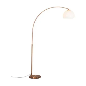 Lampe à arc novateur en cuivre avec abat-jour blanc - Arc Basic pour intérieur moderne