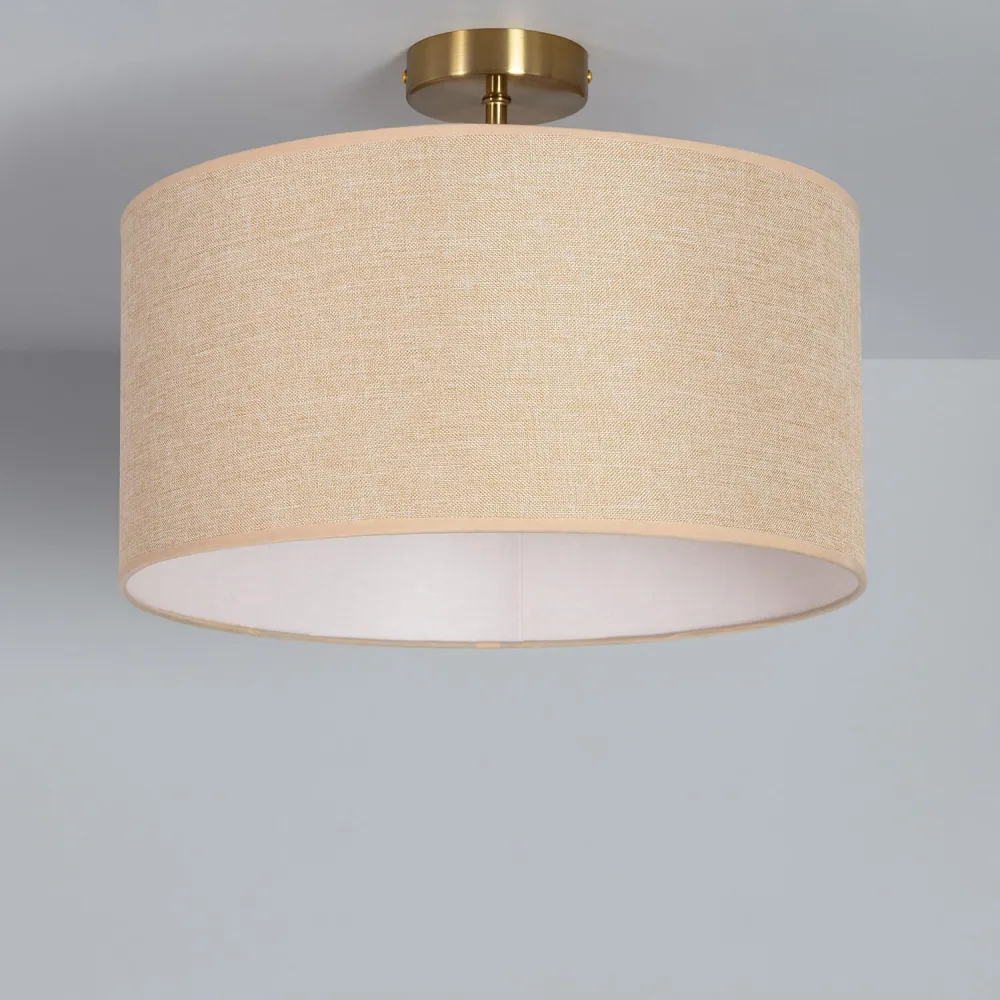 Lampe à poser Luminaire de plafond Quitón en métal avec abat-jour en tissu