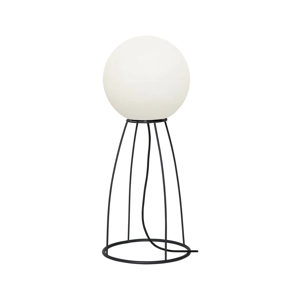 Lampe de terrasse Mallorca 70 cm noir/blanc plastique/métal compatible avec système solaire