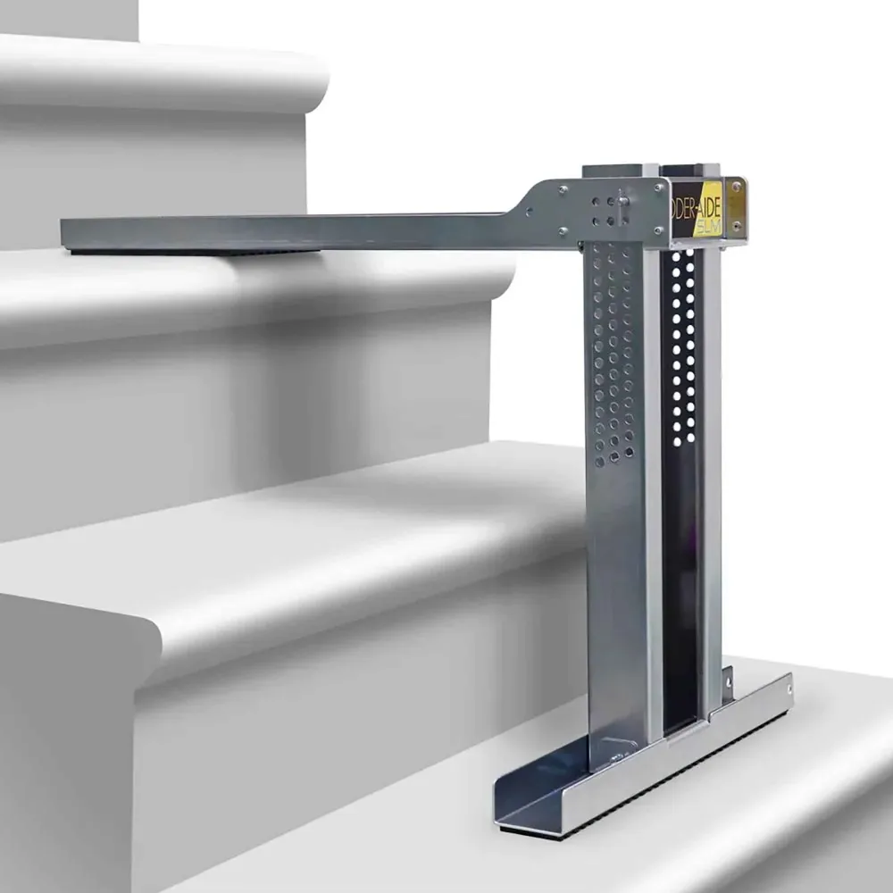 Plate-forme de mise à niveau Ladder-Aide SLM pour échelle à extension, argent avec plateforme de travail