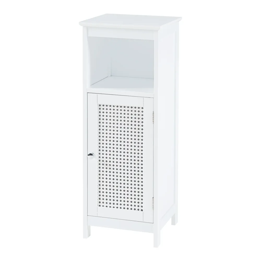 Armoire étagère meuble de rangement 80 x 30 x 28 cm basse meuble de rangement de salle de bain avec 1 porte MDF VINYLE bla...