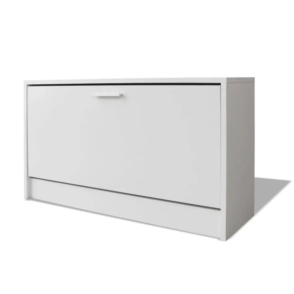 Banc à chaussures bottes commode étagère meuble entrée rangement 80 x 24 x 45 cm blanc 02_0022864 pour Peintures et solvants
