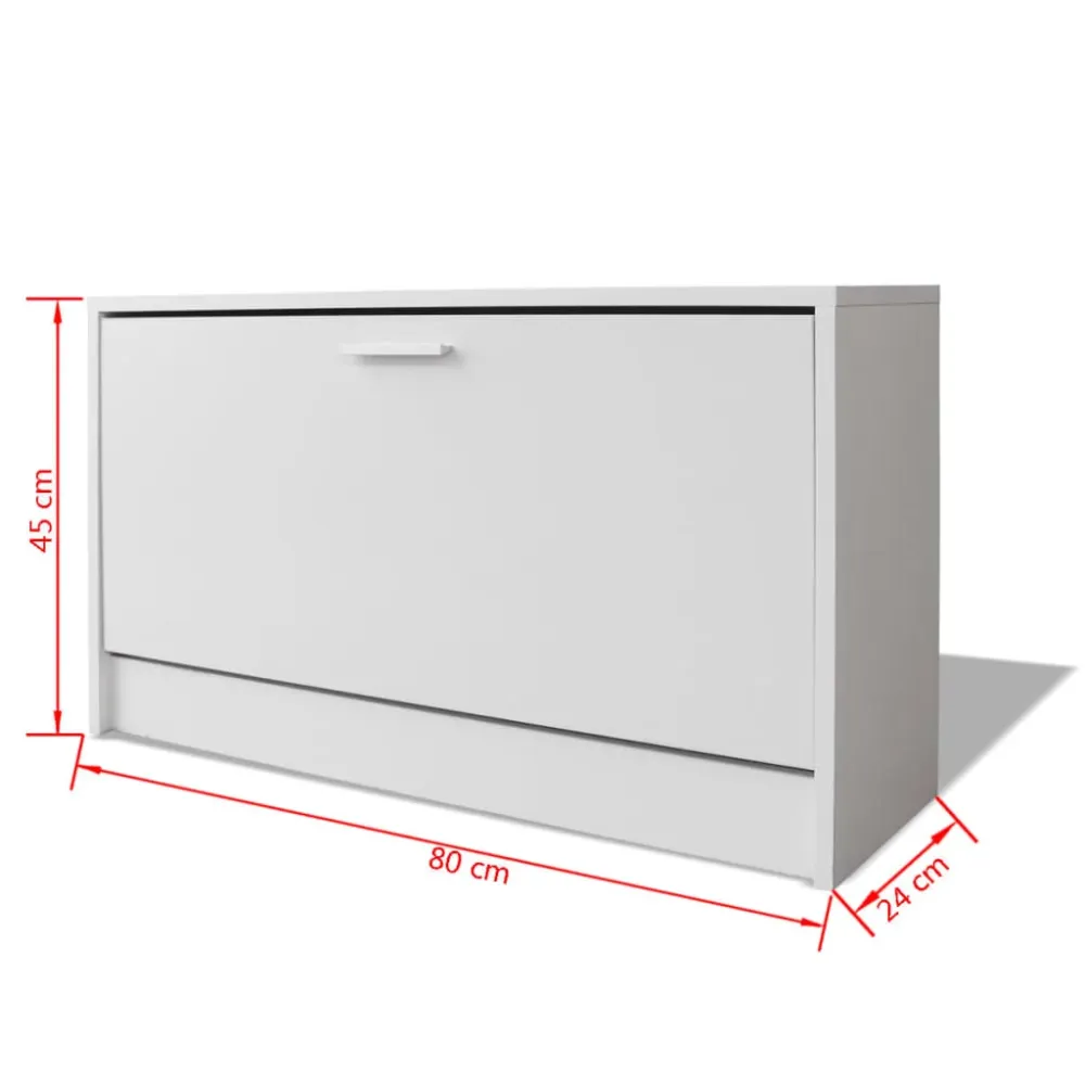 Banc à chaussures bottes commode étagère meuble entrée rangement 80 x 24 x 45 cm blanc 02_0022864 pour Peintures et solvants