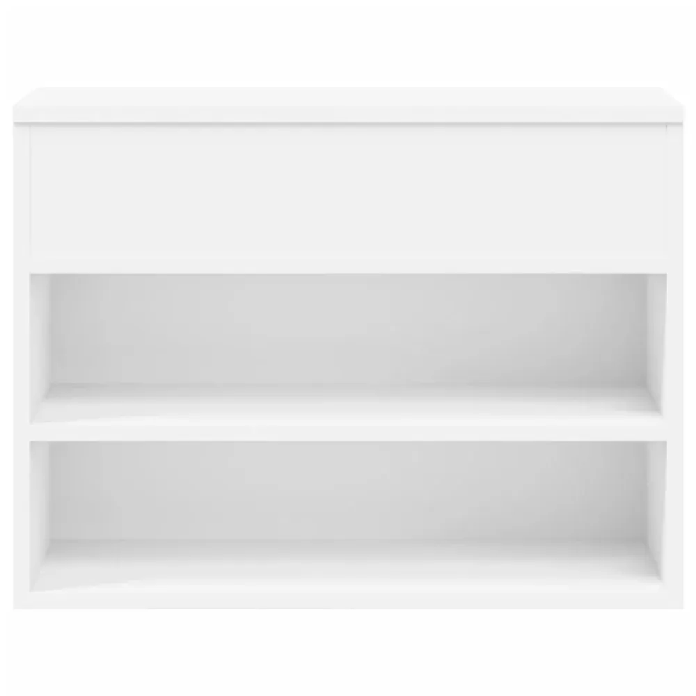 Banc à chaussures bottes commode étagère meuble entrée rangement 60 x 30 x 45 cm bois d’ingénierie blanc 02_0022889 avec R...