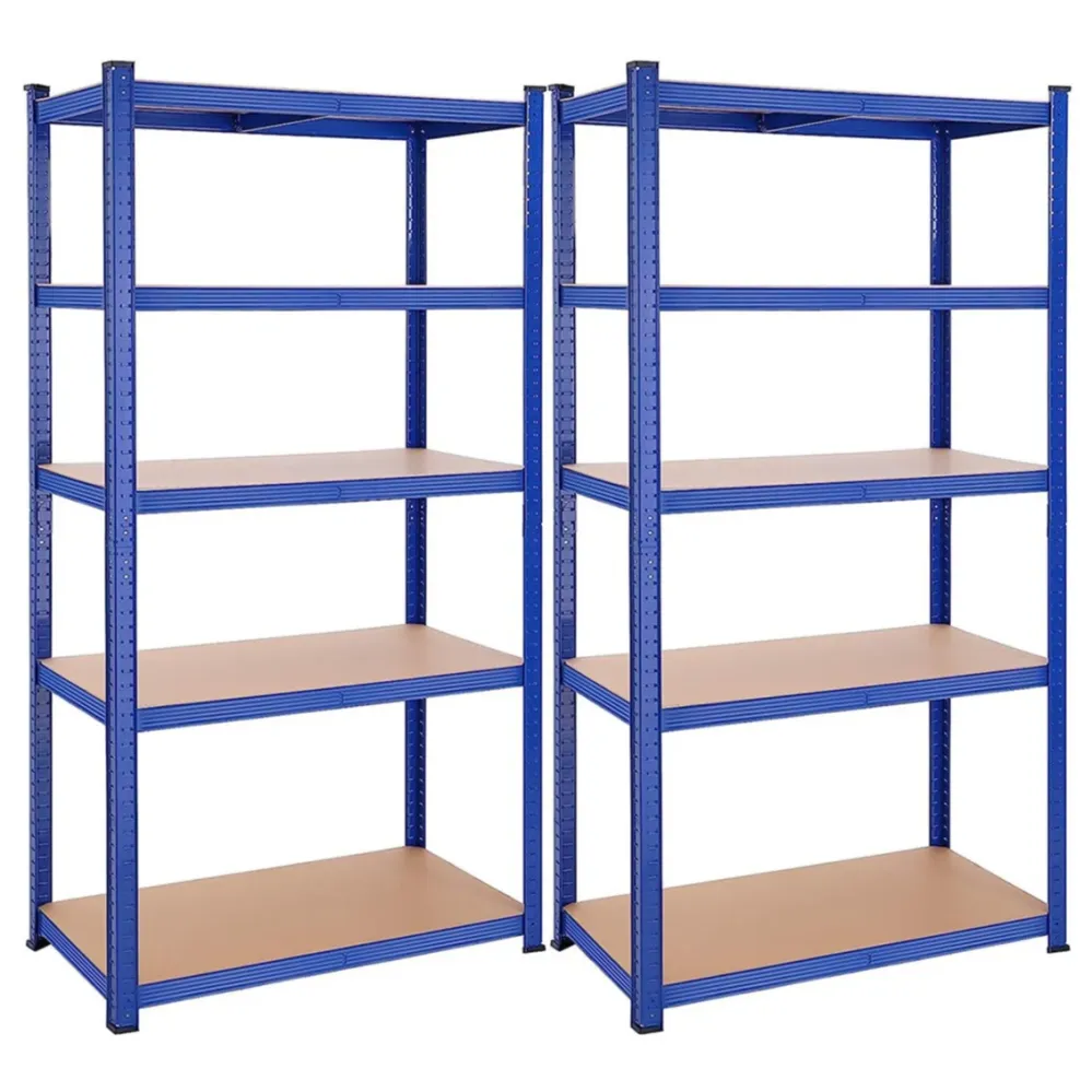 Boîte de rangement Étagère charge lourde métallique 200 x 100 x 50 cm 5 niveaux charge totale 875 kg (175 kg/niveau) étagè...