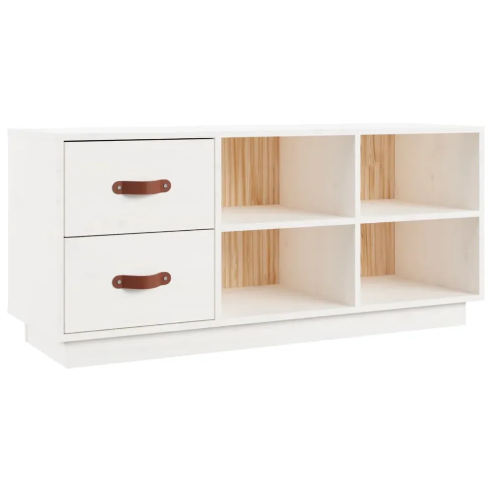 Coffre de rangement Banc à chaussures bottes commode étagère meuble entrée rangement 100 x 34 x 45 cm bois de pin massif b...