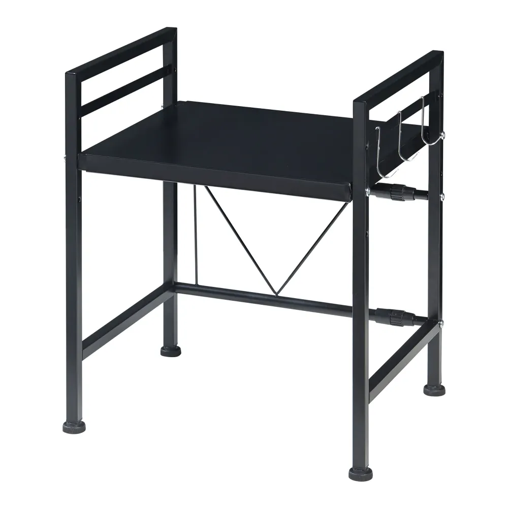 Coffre de rangement Étagère design intemporel salon chambre meuble de rangement à micro-ondes avec tablette réglable noir...