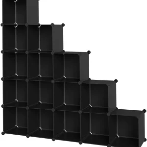 Meuble de rangement à 16 casiers organiseur DIY étagère en plastique PP séparateur de placard range-chaussures pour chambr...