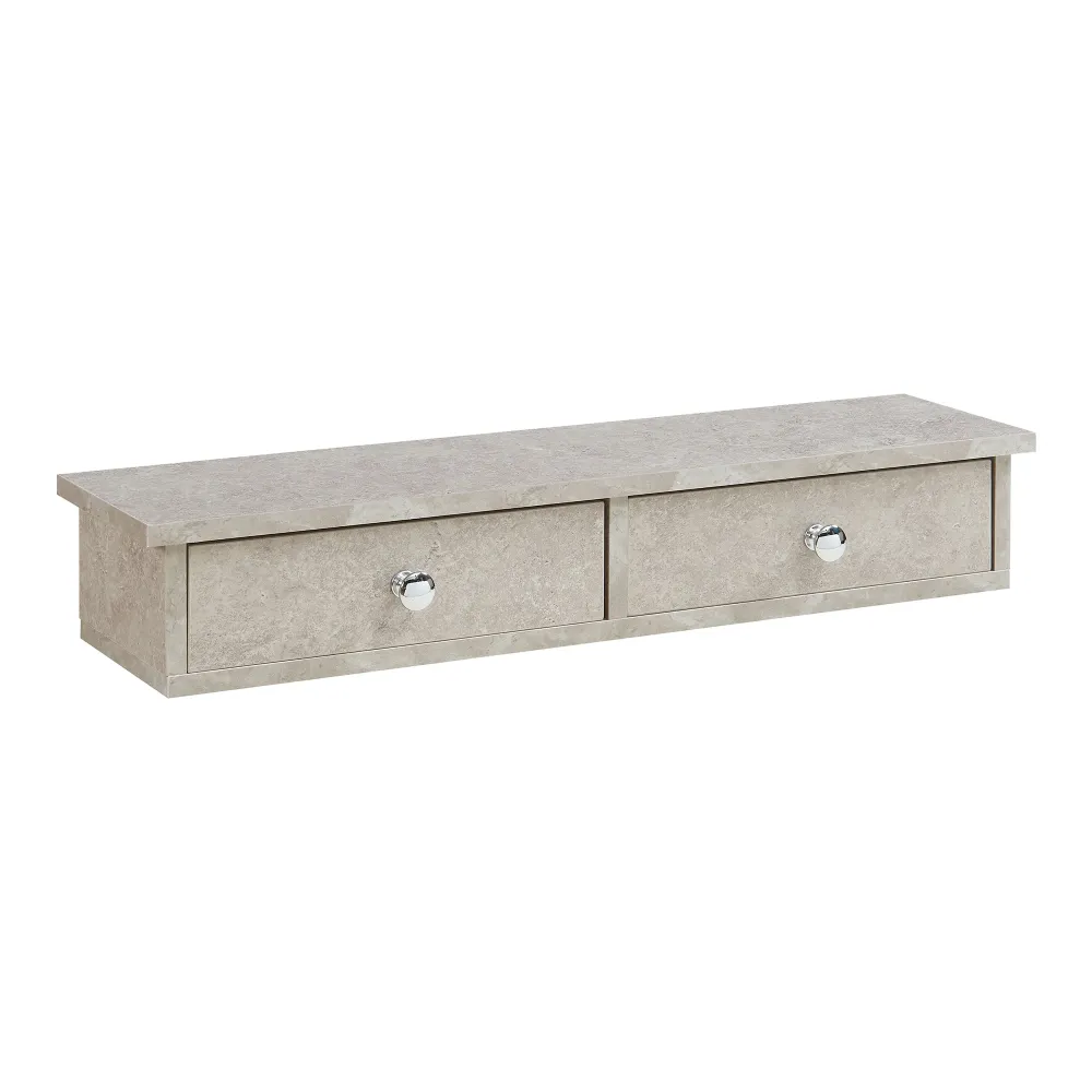 Étagère design intemporel salon chambre meuble de rangement murale 10 x 60 x 15 cm MDF gris 03_0011244 Facile à assembler