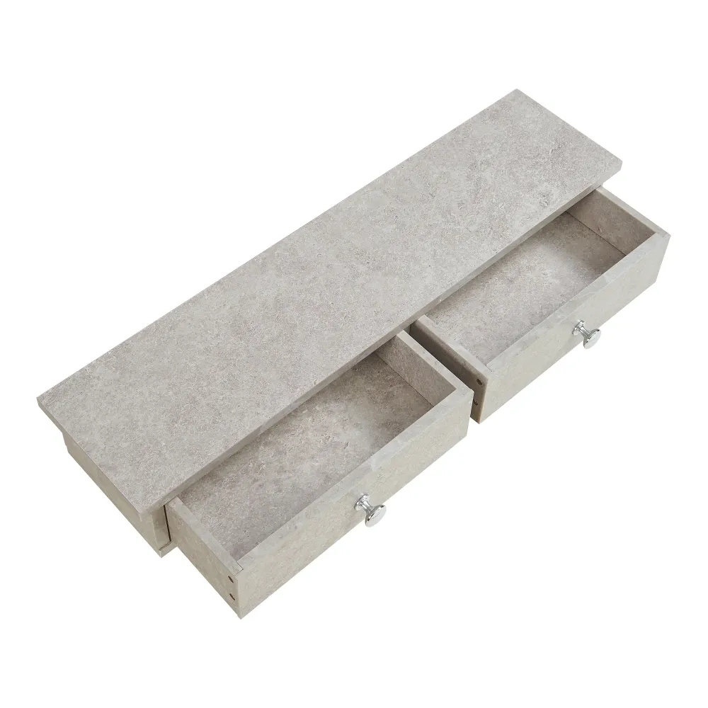 Étagère design intemporel salon chambre meuble de rangement murale 10 x 60 x 15 cm MDF gris 03_0011244 Facile à assembler