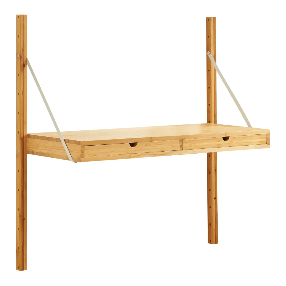 Étagère design intemporel salon chambre meuble de rangement murale 85 x 85 x 36 cm bambou naturel 03_0011299 (Capacité 150 L)