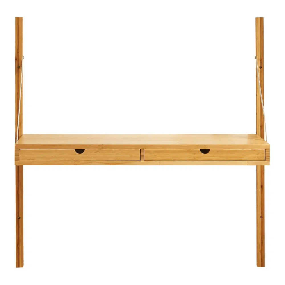 Étagère design intemporel salon chambre meuble de rangement murale 85 x 85 x 36 cm bambou naturel 03_0011299 (Capacité 150 L)