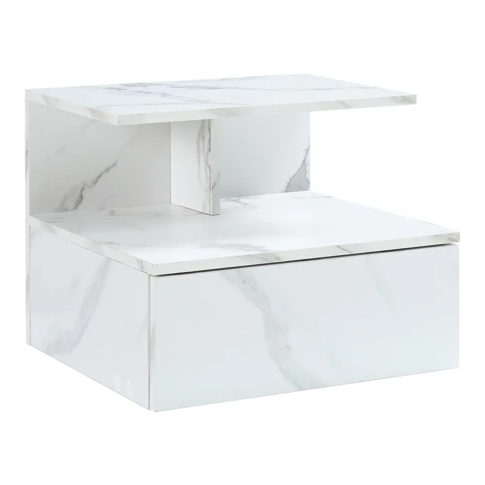 Étagère design intemporel salon chambre meuble de rangement murale 40 x 35 x 31 cm effet marbre blanc 03_0011227 Lot de 4...