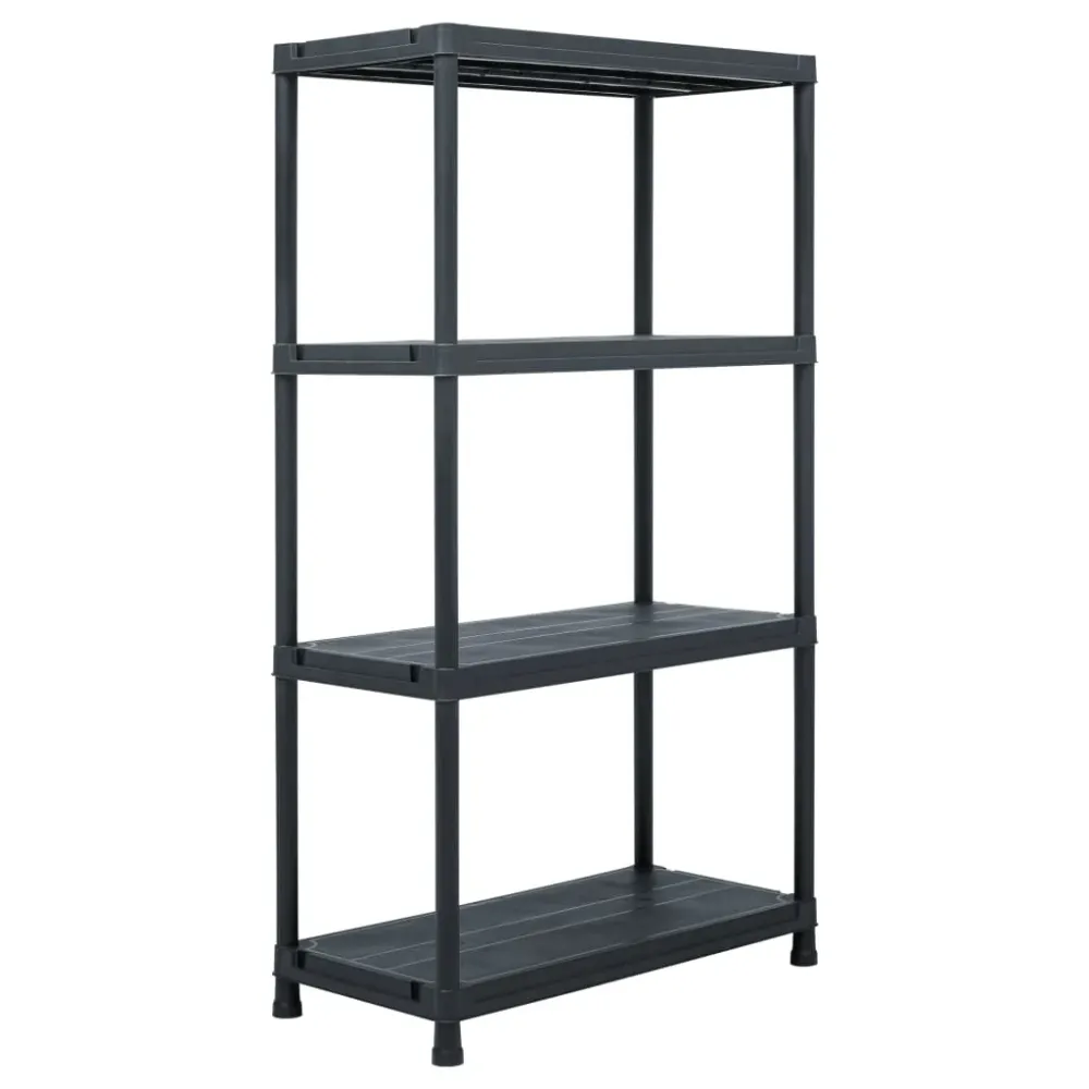 Étagère de garage Étagère de rangement 100 kg 60 x 30 x 138 cm plastique noir 02_0000634