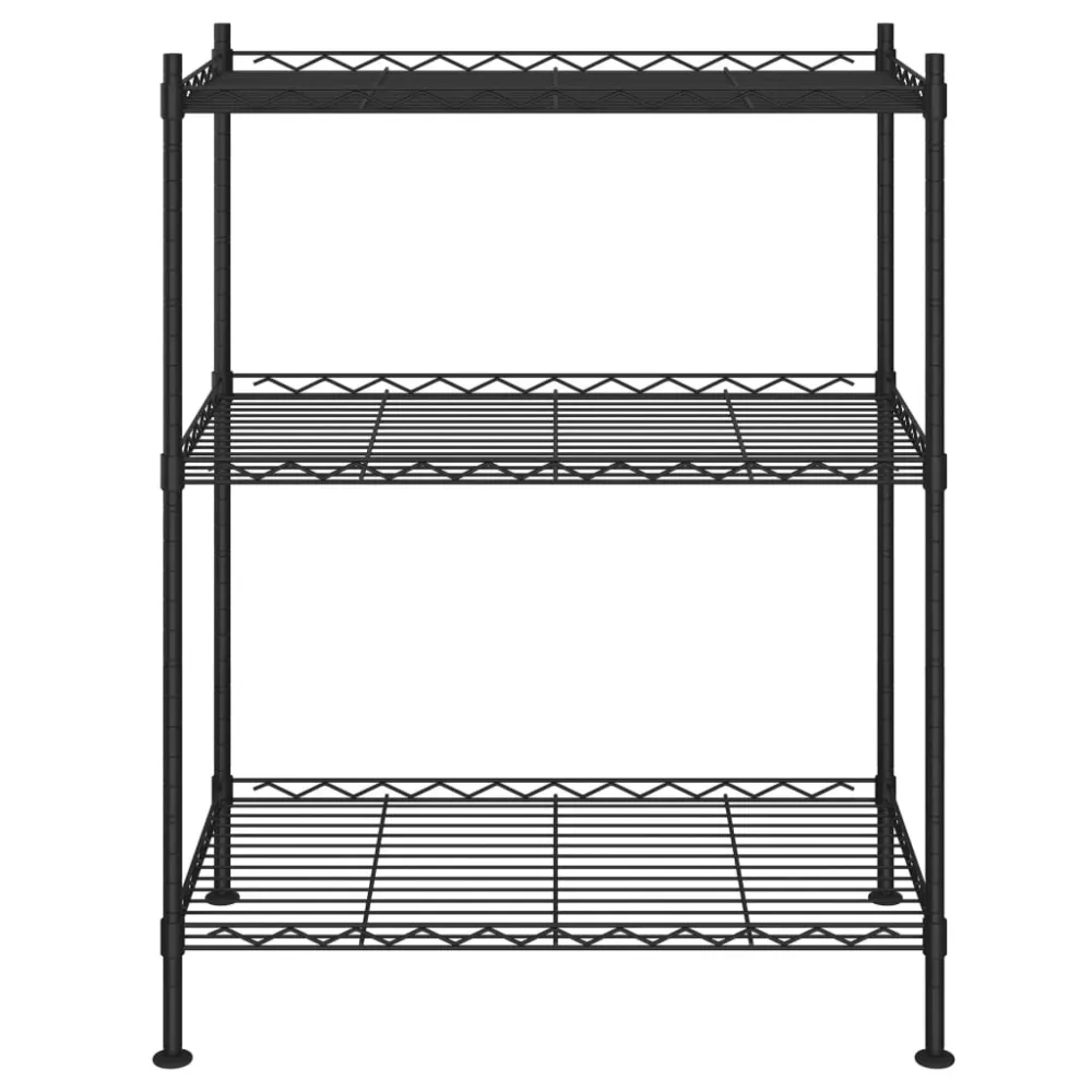 Étagère de rangement 3 niveaux 60 x 35 x 76 cm 150 kg noir 02_0045690 Facile à assembler
