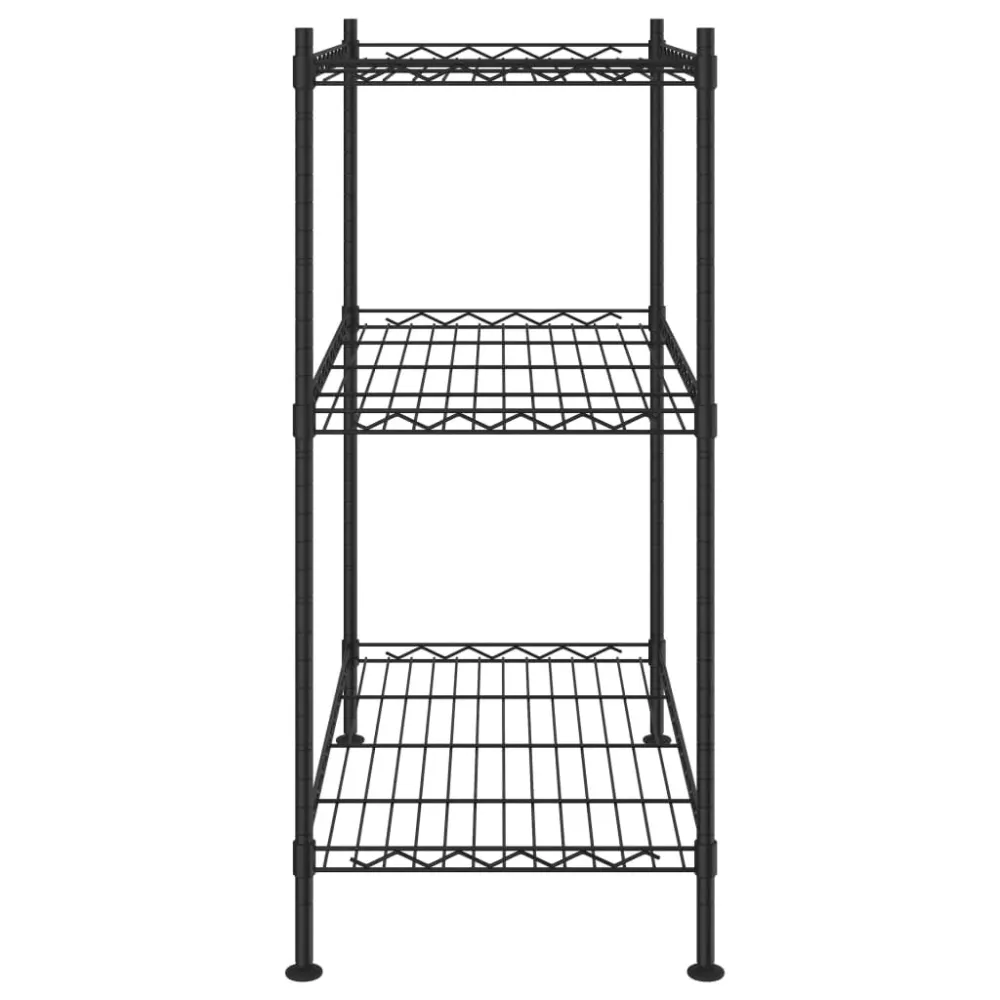 Étagère de rangement 3 niveaux 60 x 35 x 76 cm 150 kg noir 02_0045690 Facile à assembler