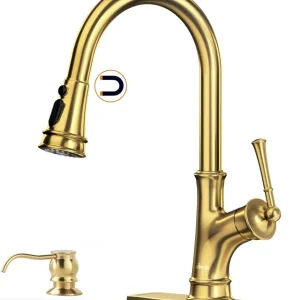 Distributeur de savon APPASO Robinet de Cuisine avec Douchette Extractible Mitigeur d'Évier 3 Jets au Choix Robinet Cuisin...