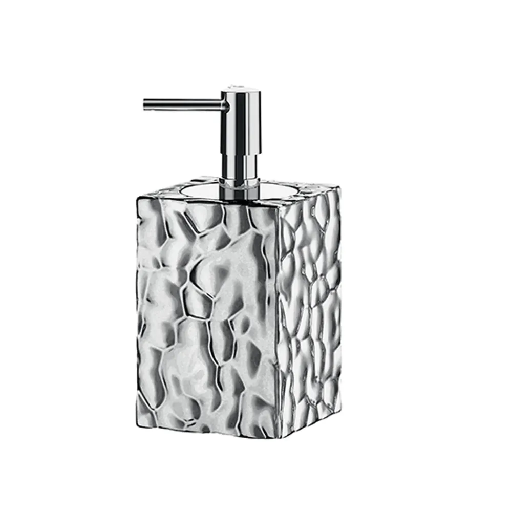Distributeur de savon en céramique avec distributeur chromé Gedy modèle Neuf Martina - Argent