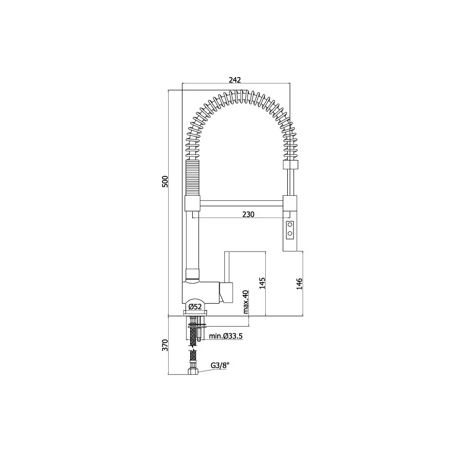Inox Brossé Premium SK178CR par Paffoni : mitigeur à 2 jets pour évier de cuisine de type