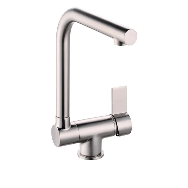 Mitigeur évier à bec basculant ESPERANZA inox brossé Dimensions Standard