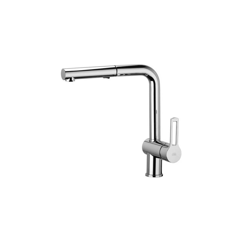 Mitigeur évier latéral douchette extractible 2 jets série Ringo modèle RIN285CR chromé Paffoni Dimensions Standard