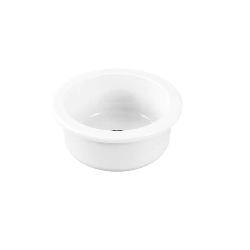Vasque évier de cuisine à encastrer en surface Ronde diamètre 45 cm en céramique Blanche Brillante Galassia