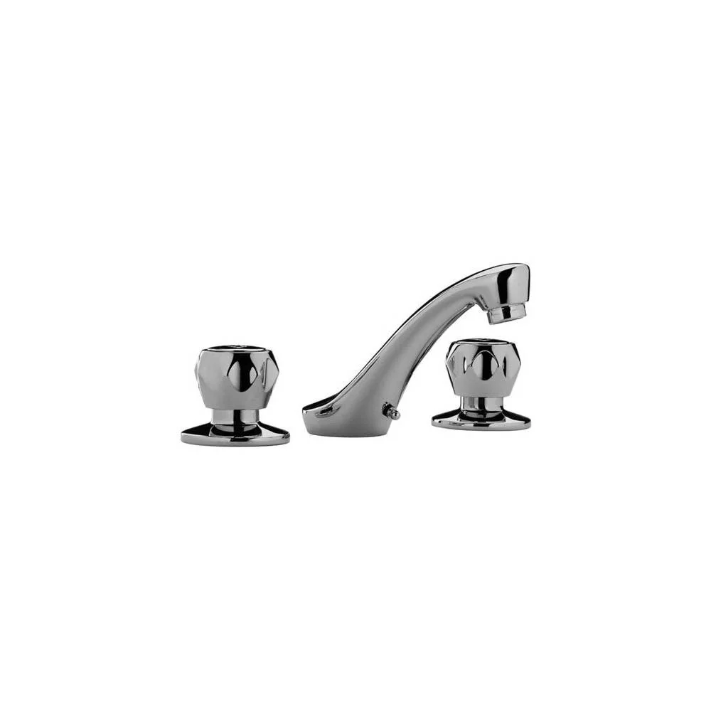 Batterie lavabo 3 trous série Danubio modèle DA056CR Acier chromé Paffoni pour Salle de Bain Familiale