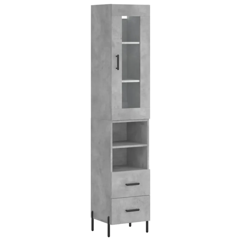Buffet bahut commode armoire meuble de rangement organisateur cuisine salle de séjour salon haut 34,5 x 34 x 180 cm bois d...