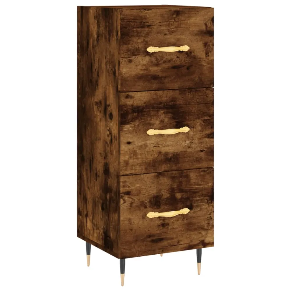 Buffet bahut commode armoire meuble de rangement organisateur cuisine salle de séjour salon 34,5 x 34 x 90 cm bois d'ingén...