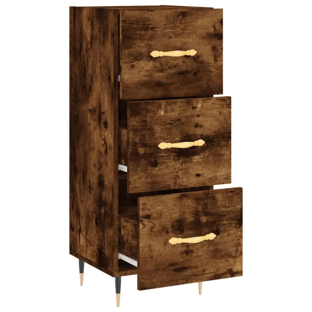 Buffet bahut commode armoire meuble de rangement organisateur cuisine salle de séjour salon 34,5 x 34 x 90 cm bois d'ingén...