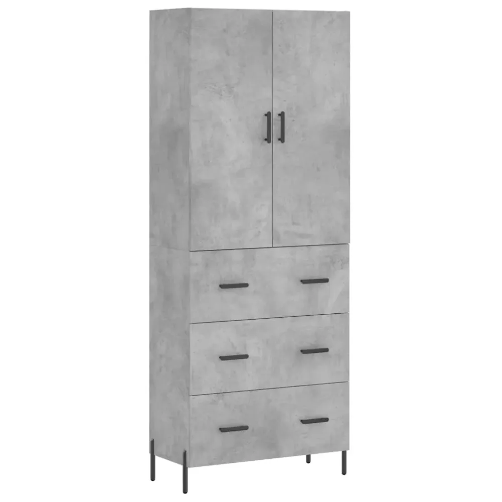 Buffet bahut commode armoire meuble de rangement organisateur cuisine salle de séjour salon haut 69,5 x 34 x 180 cm bois d...