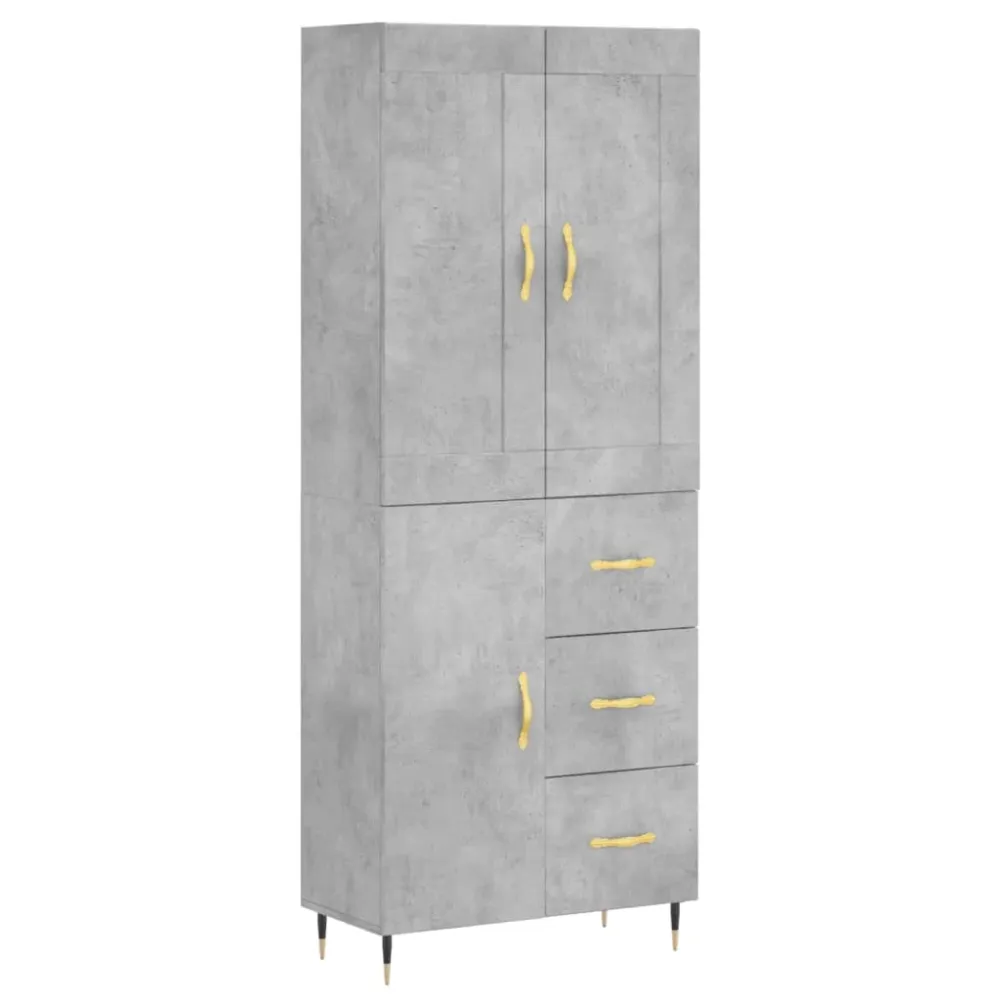 Buffet bahut commode armoire meuble de rangement organisateur cuisine salle de séjour salon haut 69,5 x 34 x 180 cm bois d...