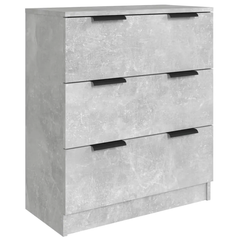 Buffet bahut commode armoire meuble de rangement organisateur cuisine salle de séjour salons 3 pcs bois d'ingénierie gris...