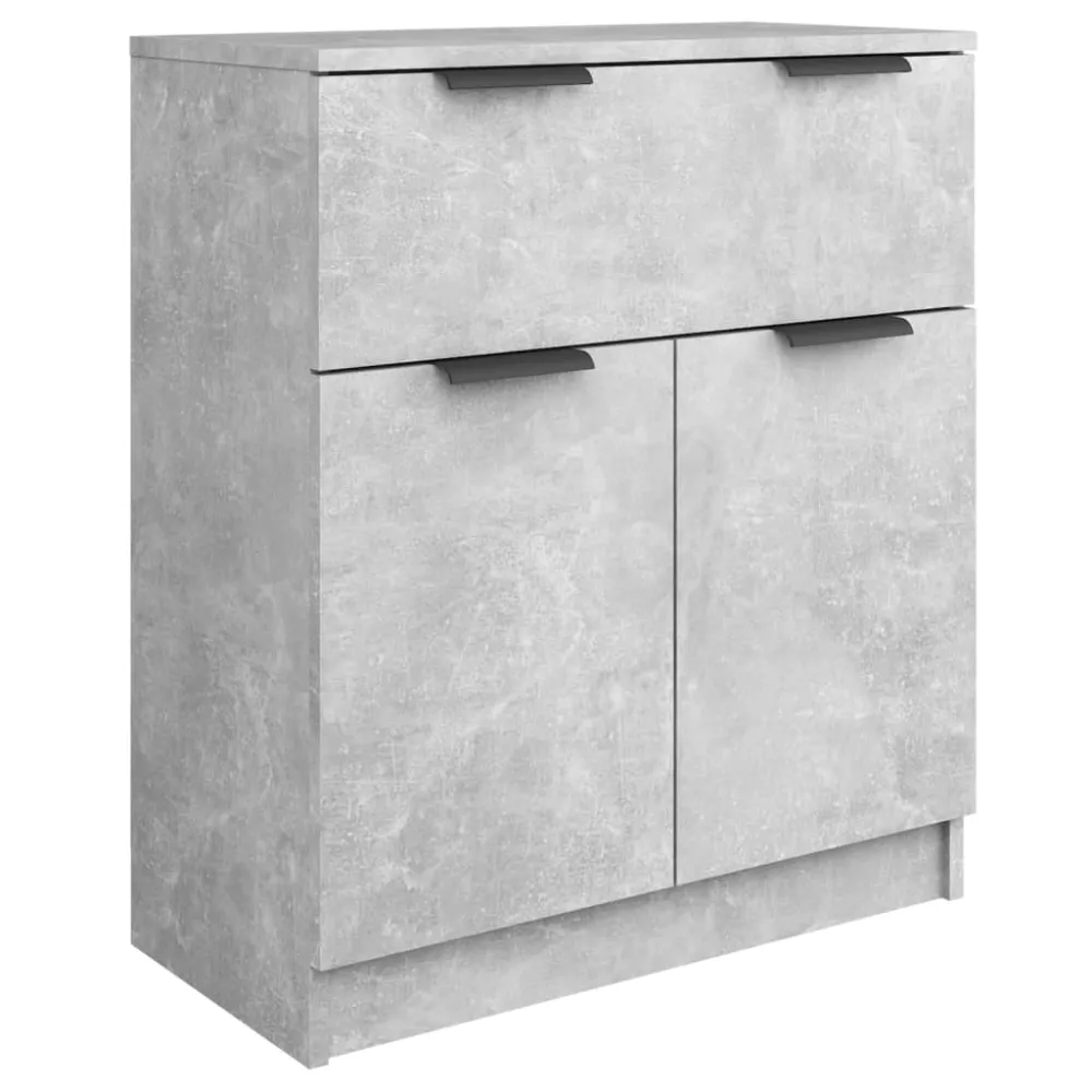 Buffet bahut commode armoire meuble de rangement organisateur cuisine salle de séjour salons 3 pcs bois d'ingénierie gris...