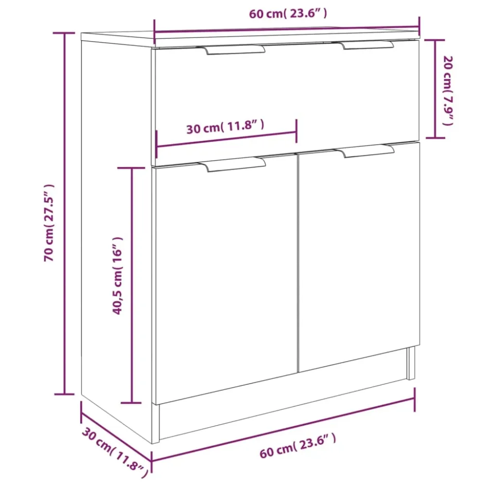 Buffet bahut commode armoire meuble de rangement organisateur cuisine salle de séjour salons 3 pcs bois d'ingénierie gris...