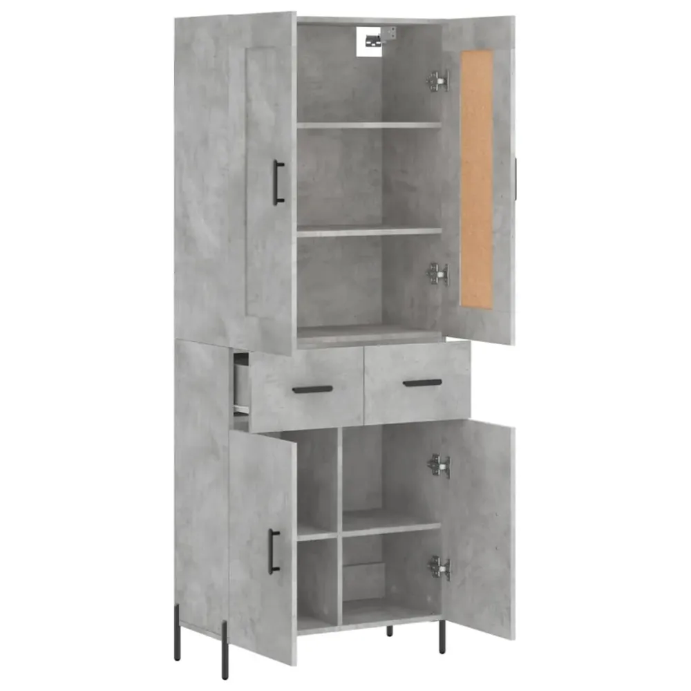 Buffet bahut commode armoire meuble de rangement organisateur cuisine salle de séjour salon haut 69,5 x 34 x 180 cm bois d...