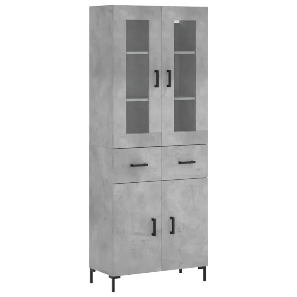 Buffet bahut commode armoire meuble de rangement organisateur cuisine salle de séjour salon haut 69,5 x 34 x 180 cm bois d...