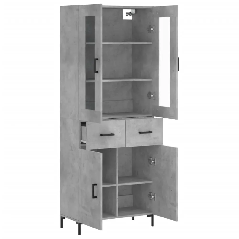 Buffet bahut commode armoire meuble de rangement organisateur cuisine salle de séjour salon haut 69,5 x 34 x 180 cm bois d...
