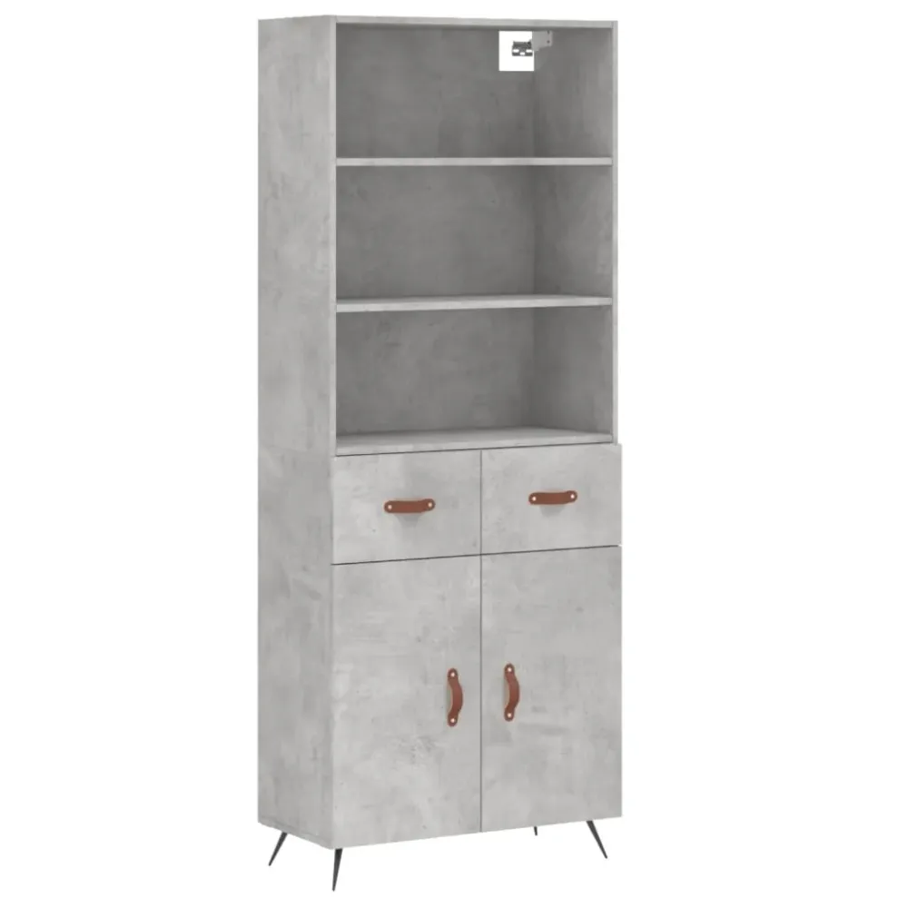 Buffet bahut commode armoire meuble de rangement organisateur cuisine salle de séjour salon haut 69,5 x 34 x 180 cm bois d...