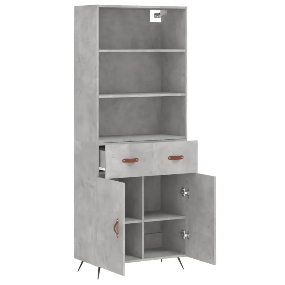 Buffet bahut commode armoire meuble de rangement organisateur cuisine salle de séjour salon haut 69,5 x 34 x 180 cm bois d...
