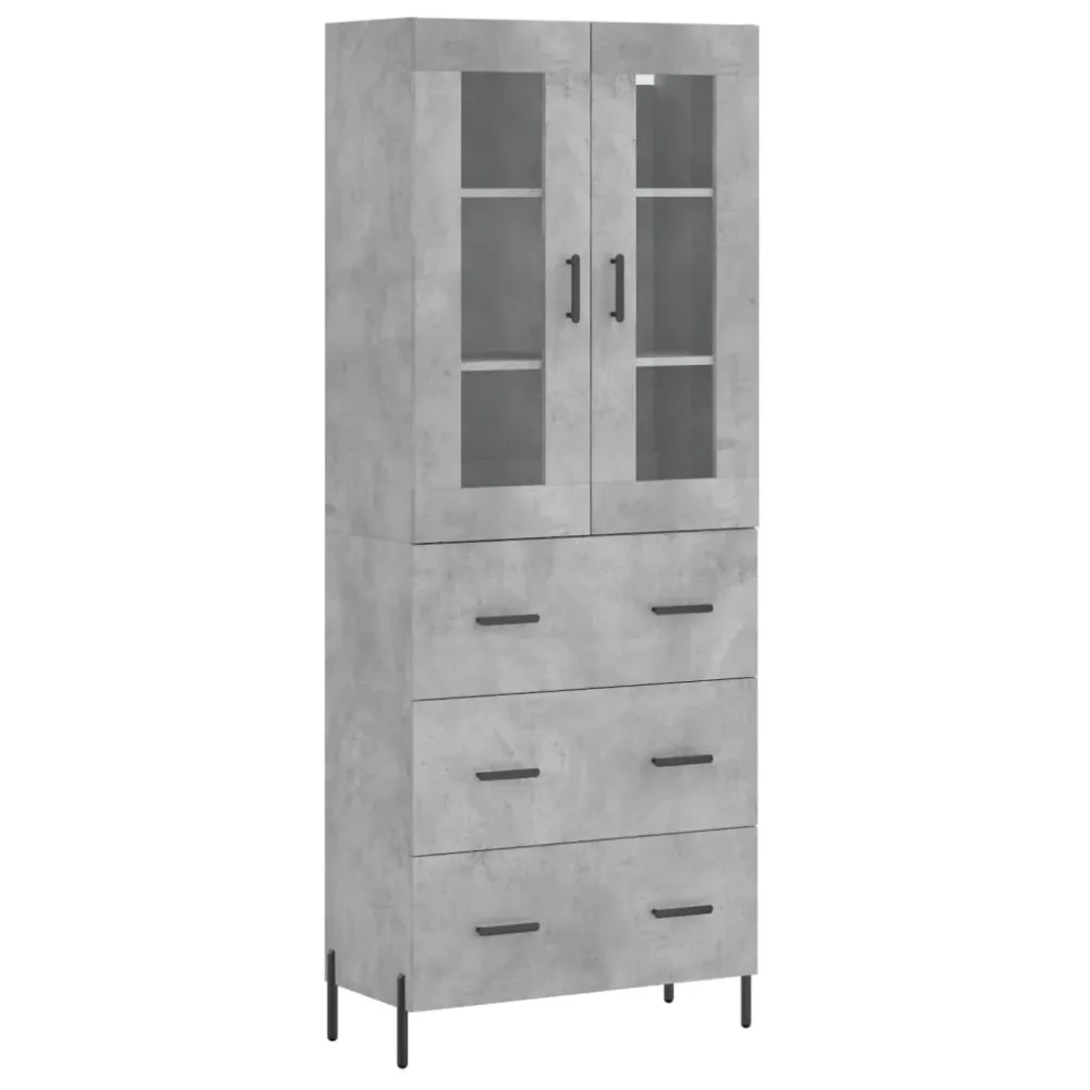 Buffet bahut commode armoire meuble de rangement organisateur cuisine salle de séjour salon haut 69,5 x 34 x 180 cm bois d...