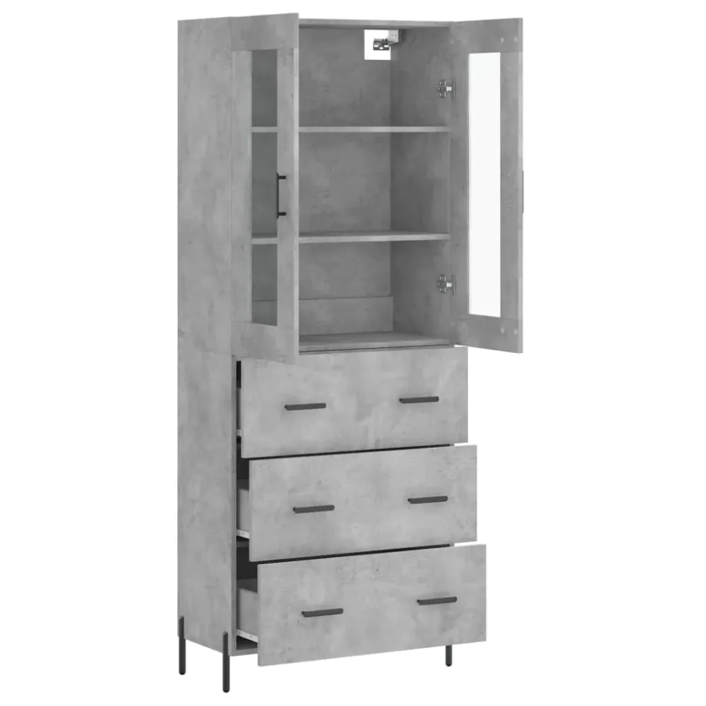 Buffet bahut commode armoire meuble de rangement organisateur cuisine salle de séjour salon haut 69,5 x 34 x 180 cm bois d...