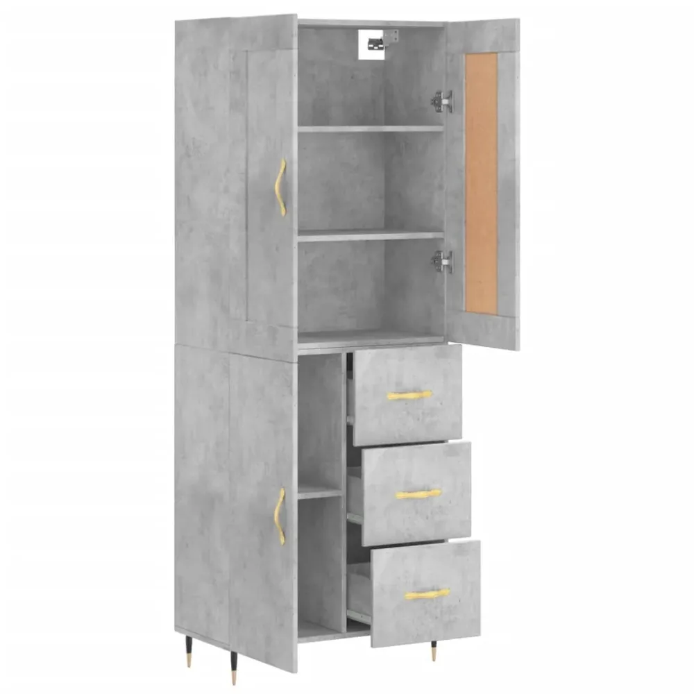Buffet bahut commode armoire meuble de rangement organisateur cuisine salle de séjour salon haut 69,5 x 34 x 180 cm bois d...