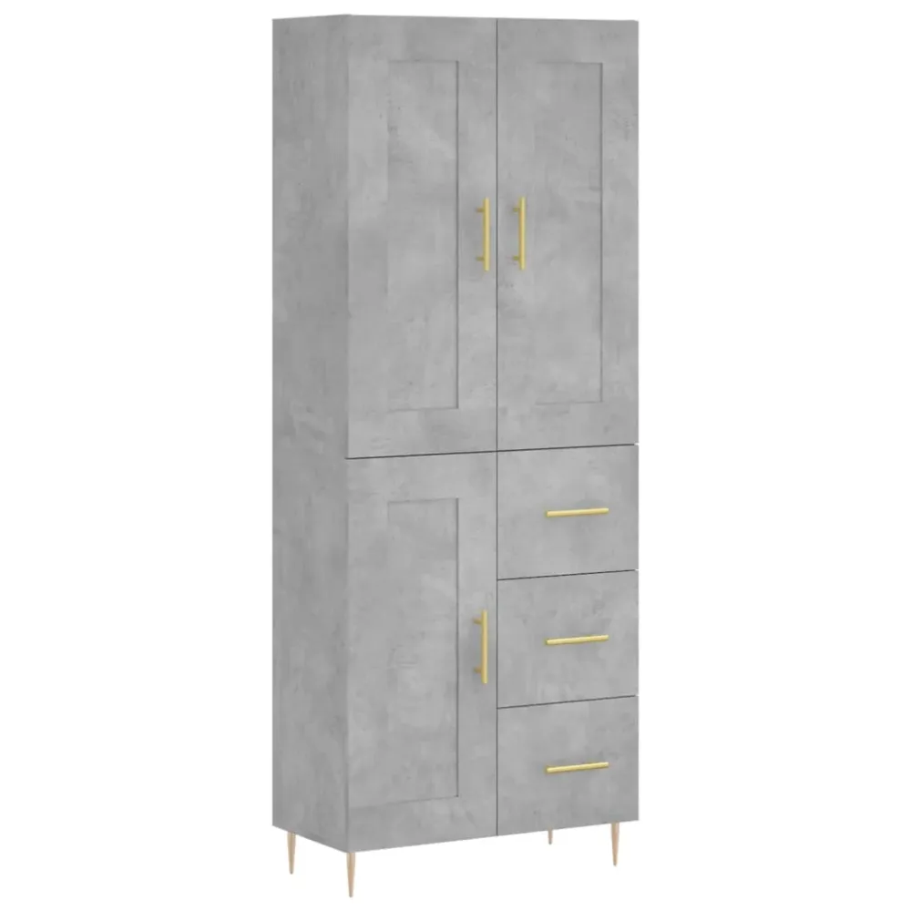 Buffet bahut commode armoire meuble de rangement organisateur cuisine salle de séjour salon haut 69,5 x 34 x 180 cm bois d...