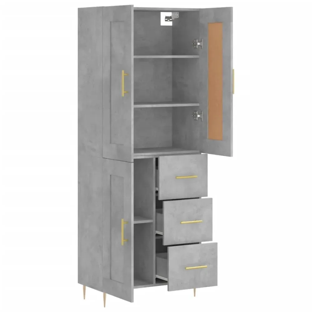 Buffet bahut commode armoire meuble de rangement organisateur cuisine salle de séjour salon haut 69,5 x 34 x 180 cm bois d...