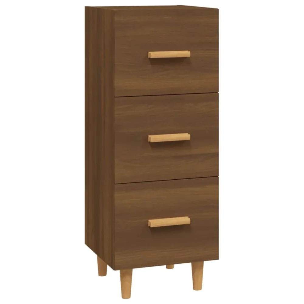 Buffet bahut commode armoire meuble de rangement organisateur cuisine salle de séjour salon 34,5 x 34 x 90 cm bois d'ingén...