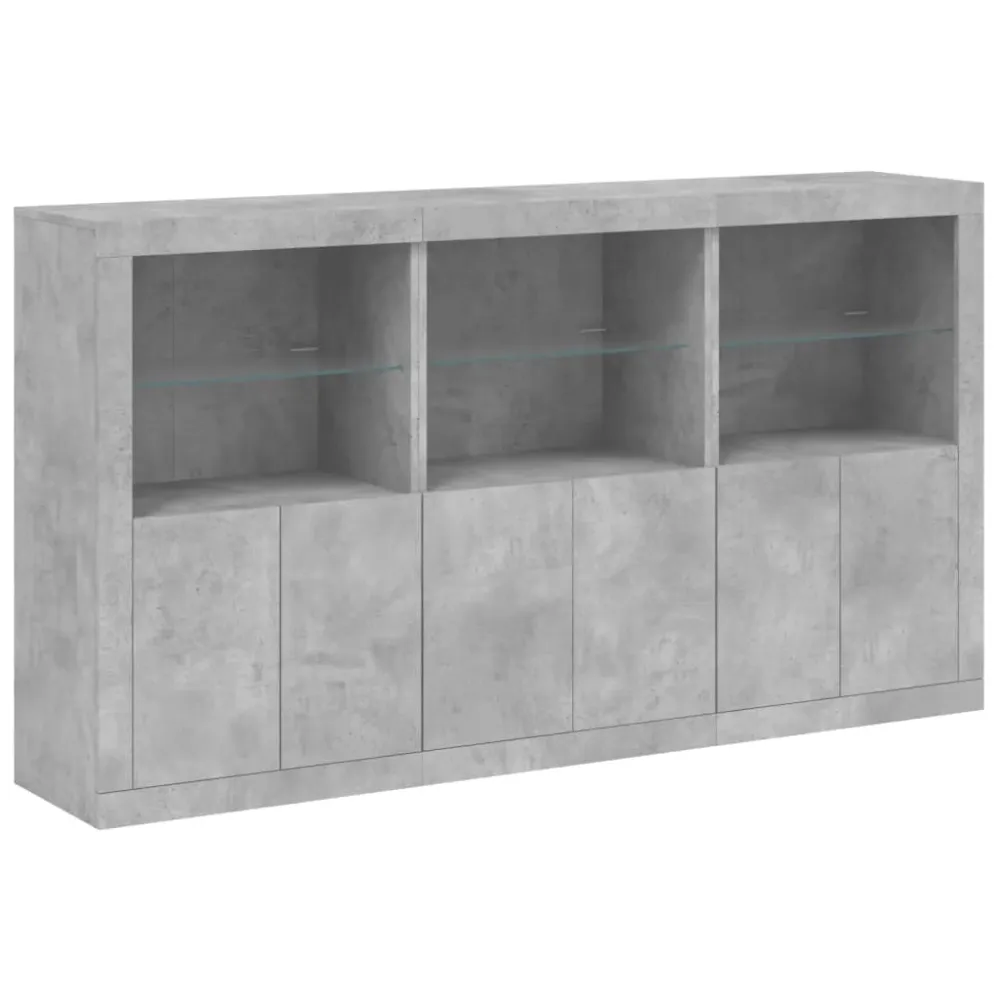 Buffet bahut commode armoire meuble de rangement organisateur cuisine salle de séjour salon avec lumières LED 181,5 x 37 x...