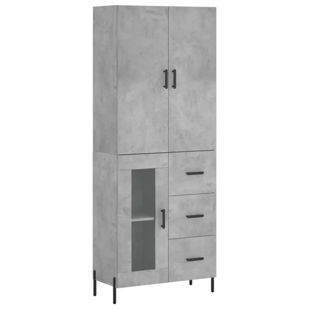Buffet bahut commode armoire meuble de rangement organisateur cuisine salle de séjour salon haut 69,5 x 34 x 180 cm bois d...